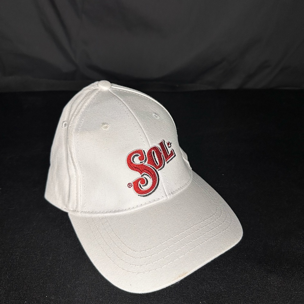 White Baseball Cap with Red Embroidery